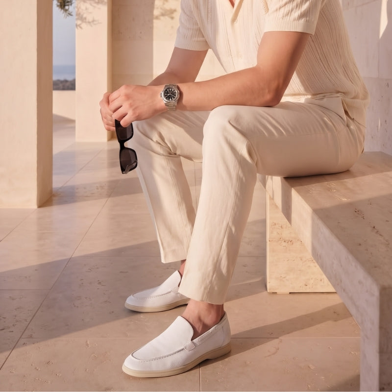 Milano Classic Loafer Suede Chalk White