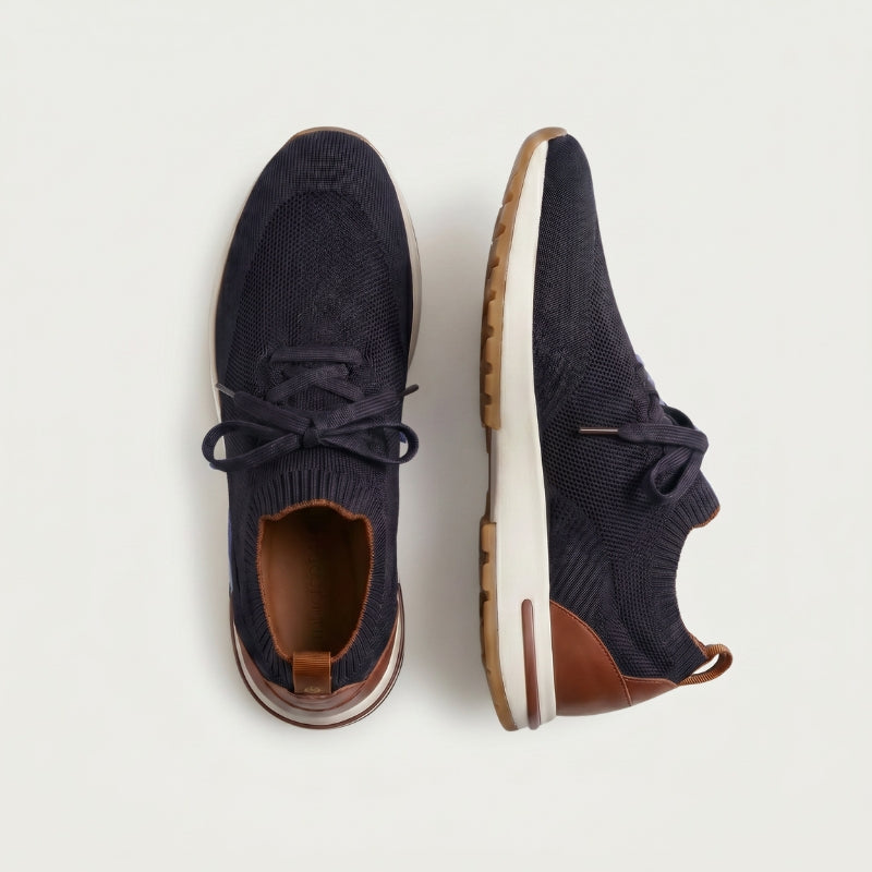 Siena Knit Sneaker Navy Cognac