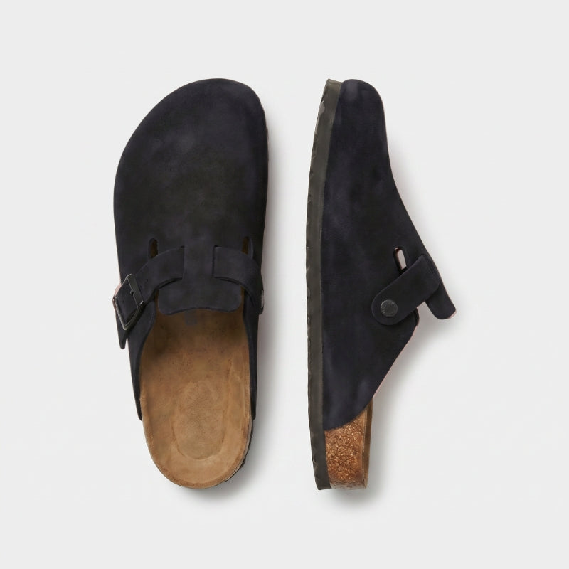 Tropea Suede Clog Black