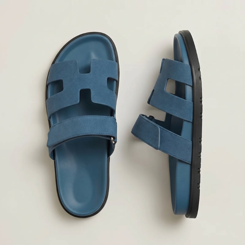 Cannes Slide Suede Ocean Teal