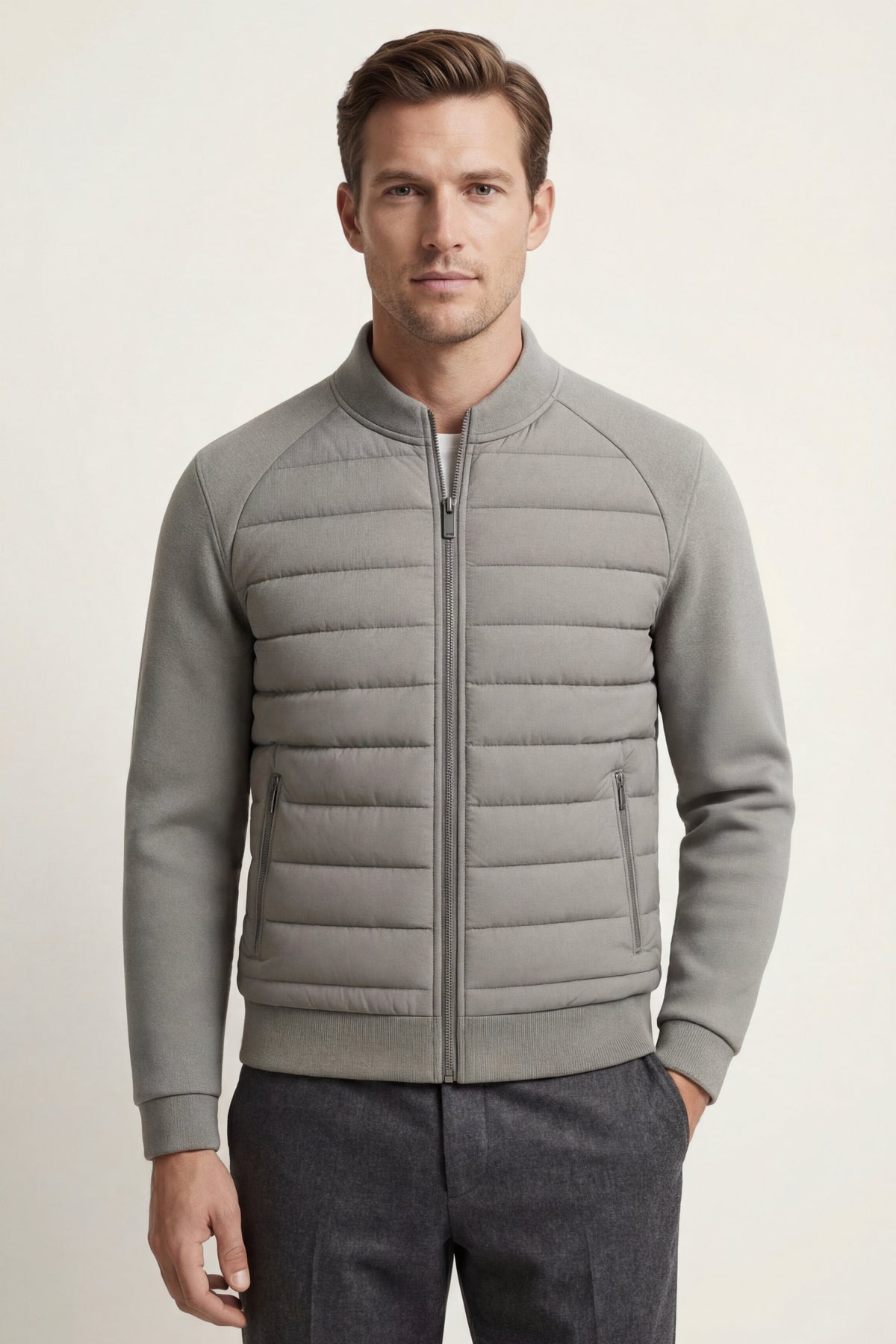 Vicenza Wool Padded Jacket Grey