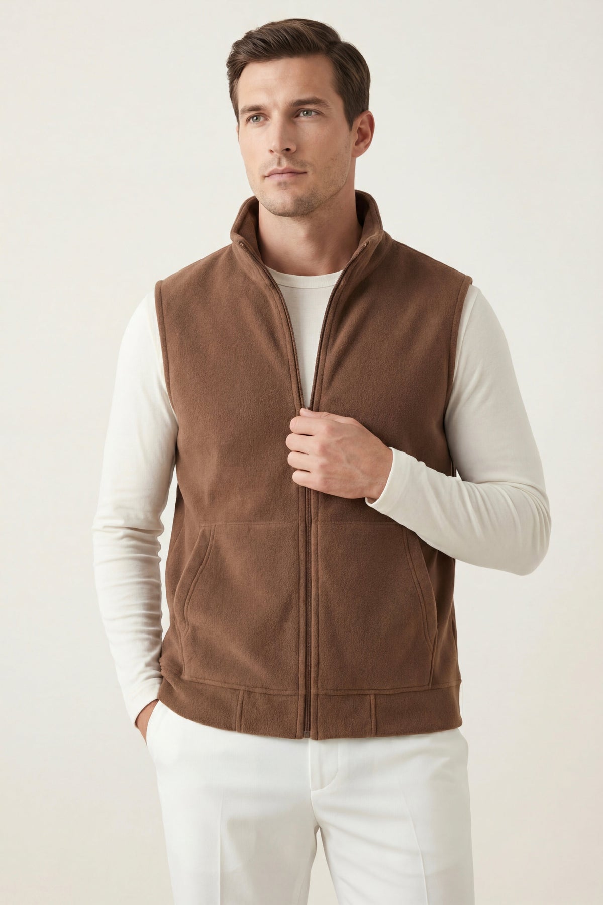 Livigno Brushed Fleece Vest Espresso