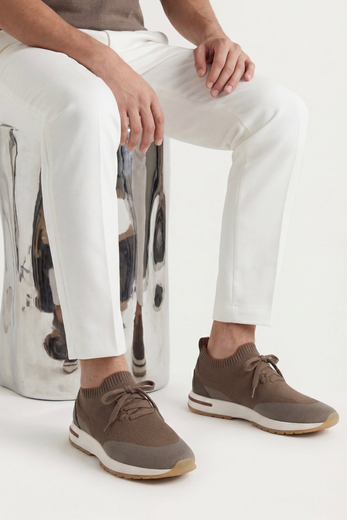 Siena Knit Sneaker Taupe Brown