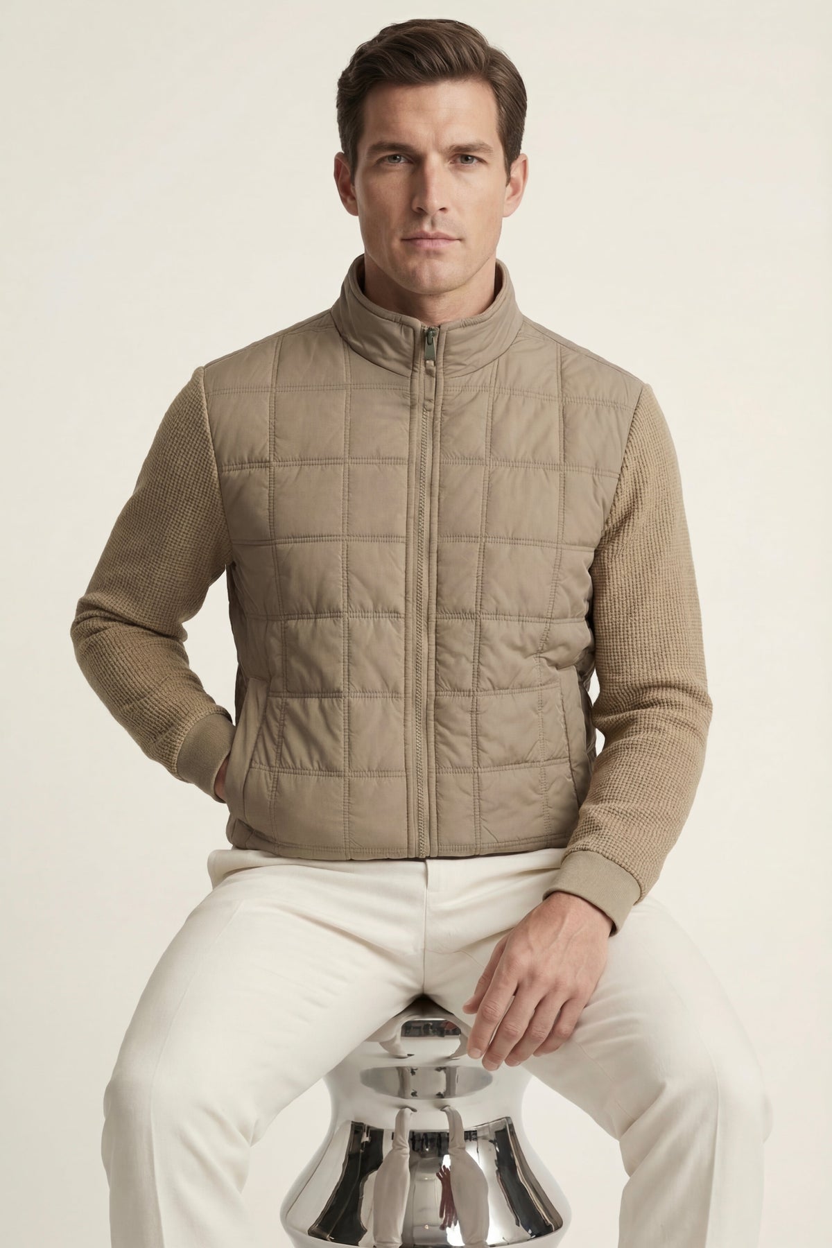 Treviso Quilted Hybrid Jacket Beige