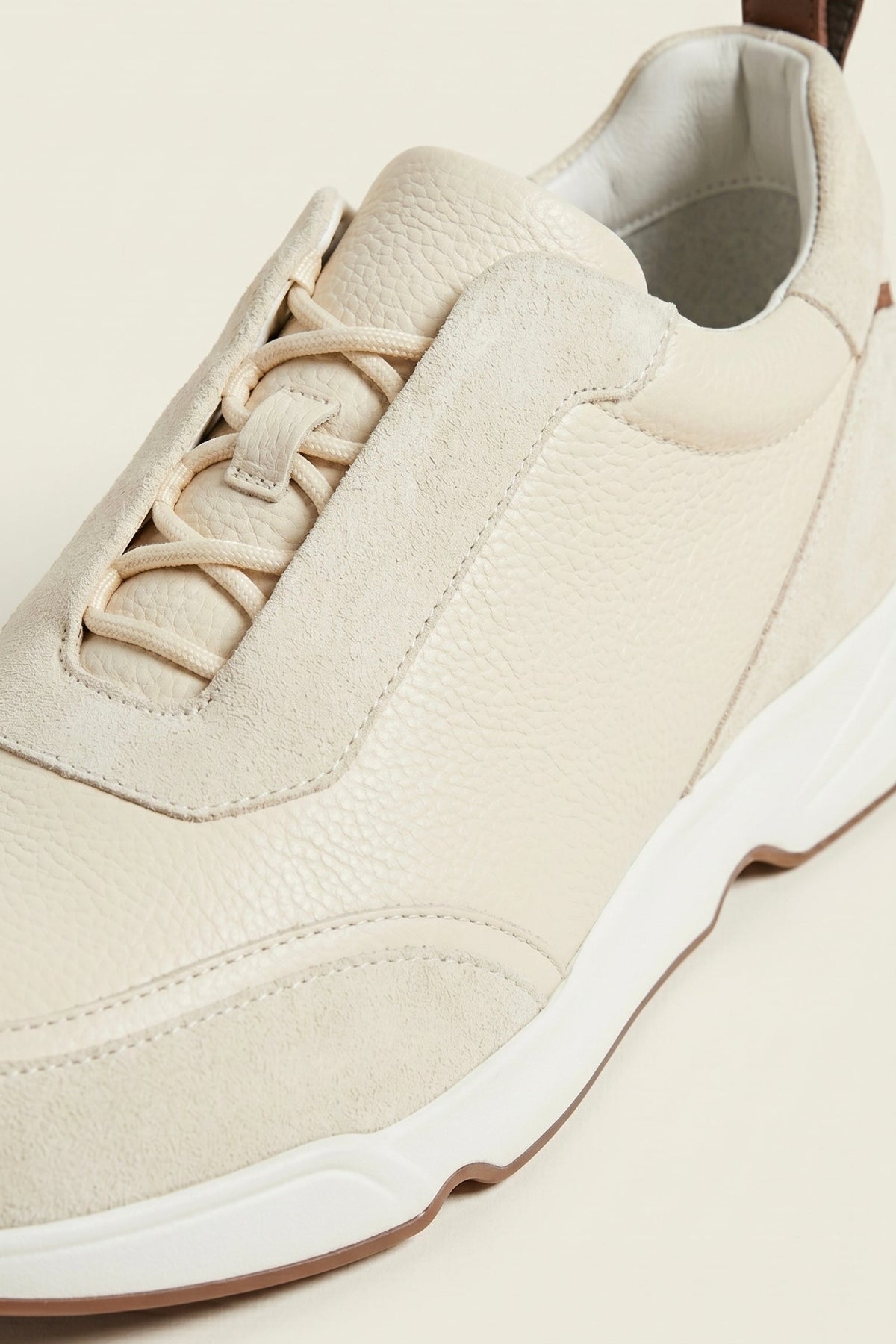 Livorno Leather Slip-On Runner Cream White