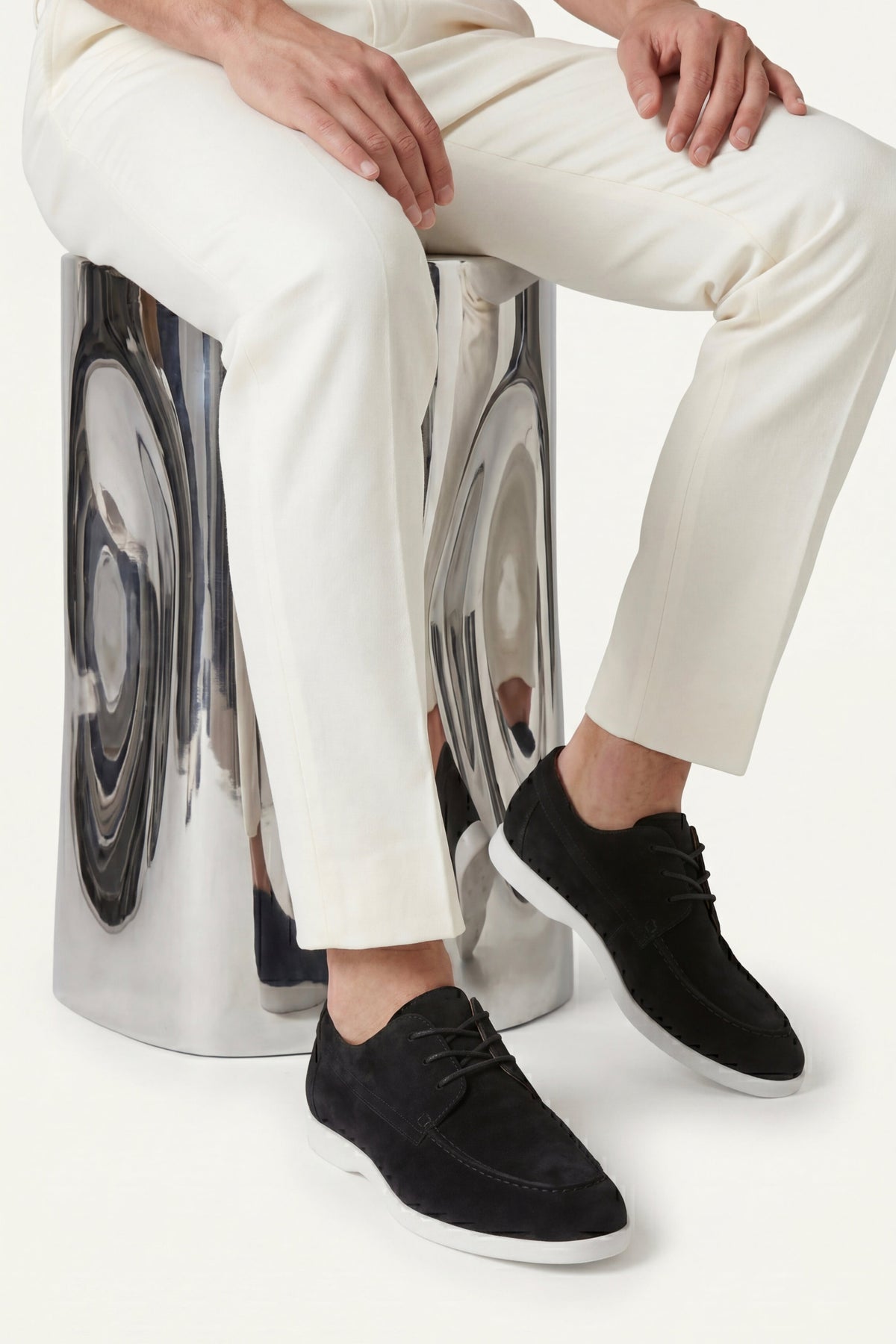 Rimini Suede Boat Shoe Taupe Grey