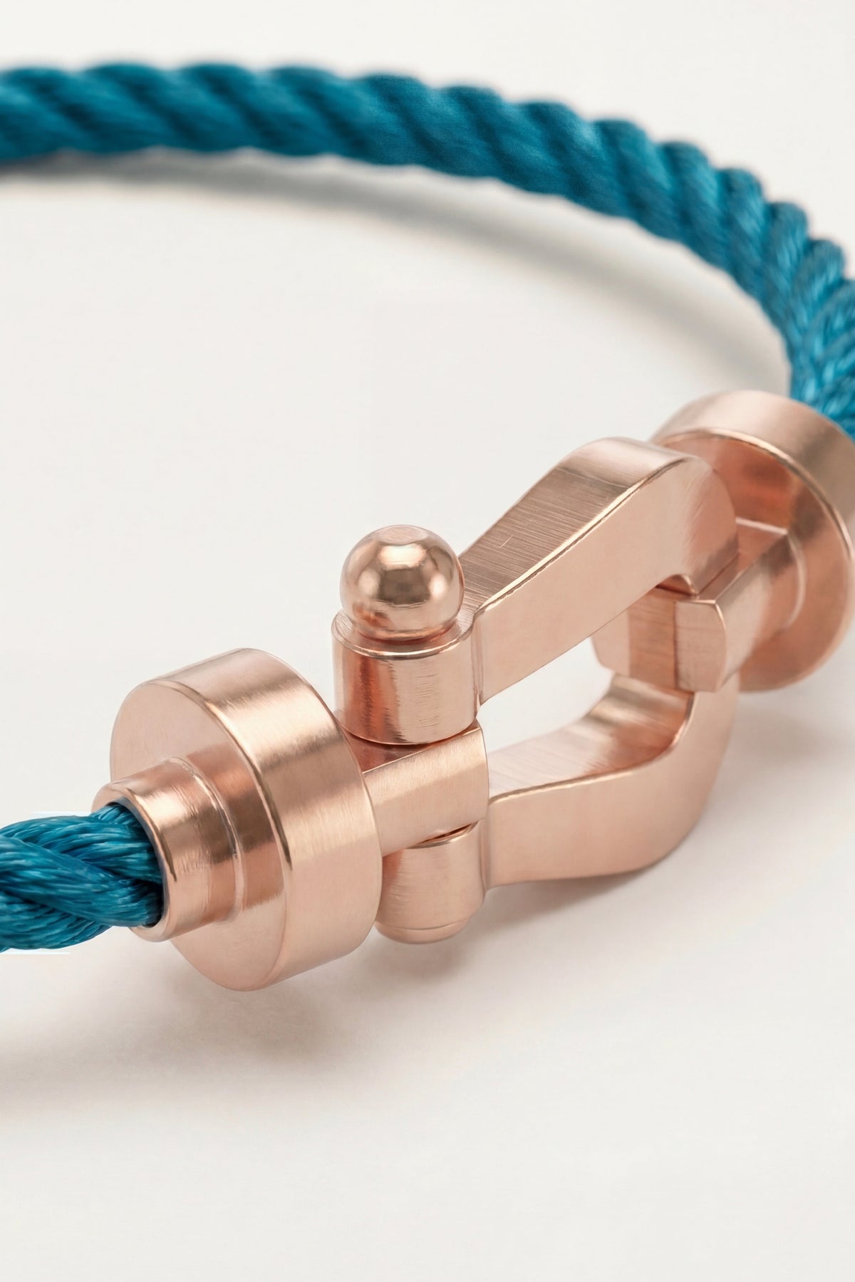 Levanto Rose Gold Rope Bracelet Ocean Blue