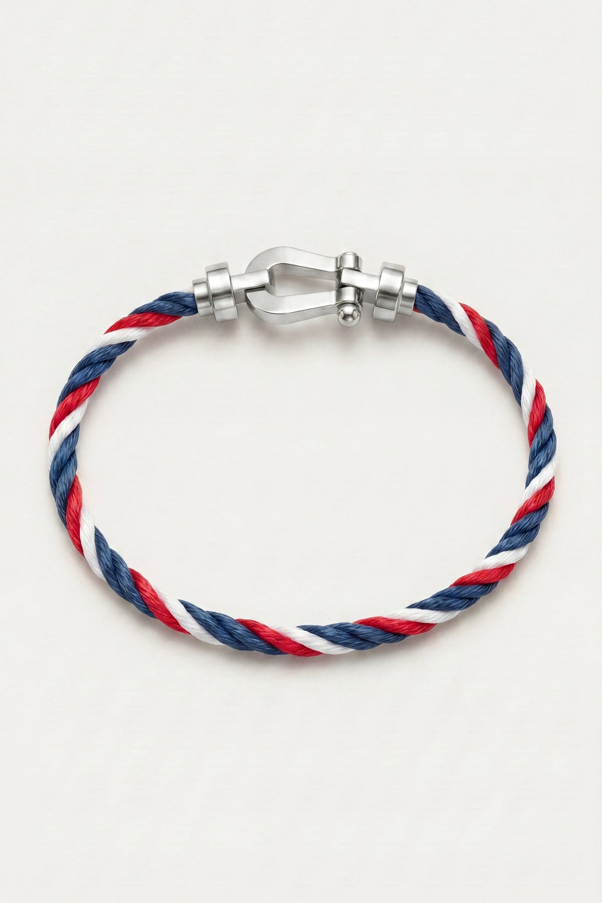 Levanto Platinum Rope Bracelet Blue/Red/White