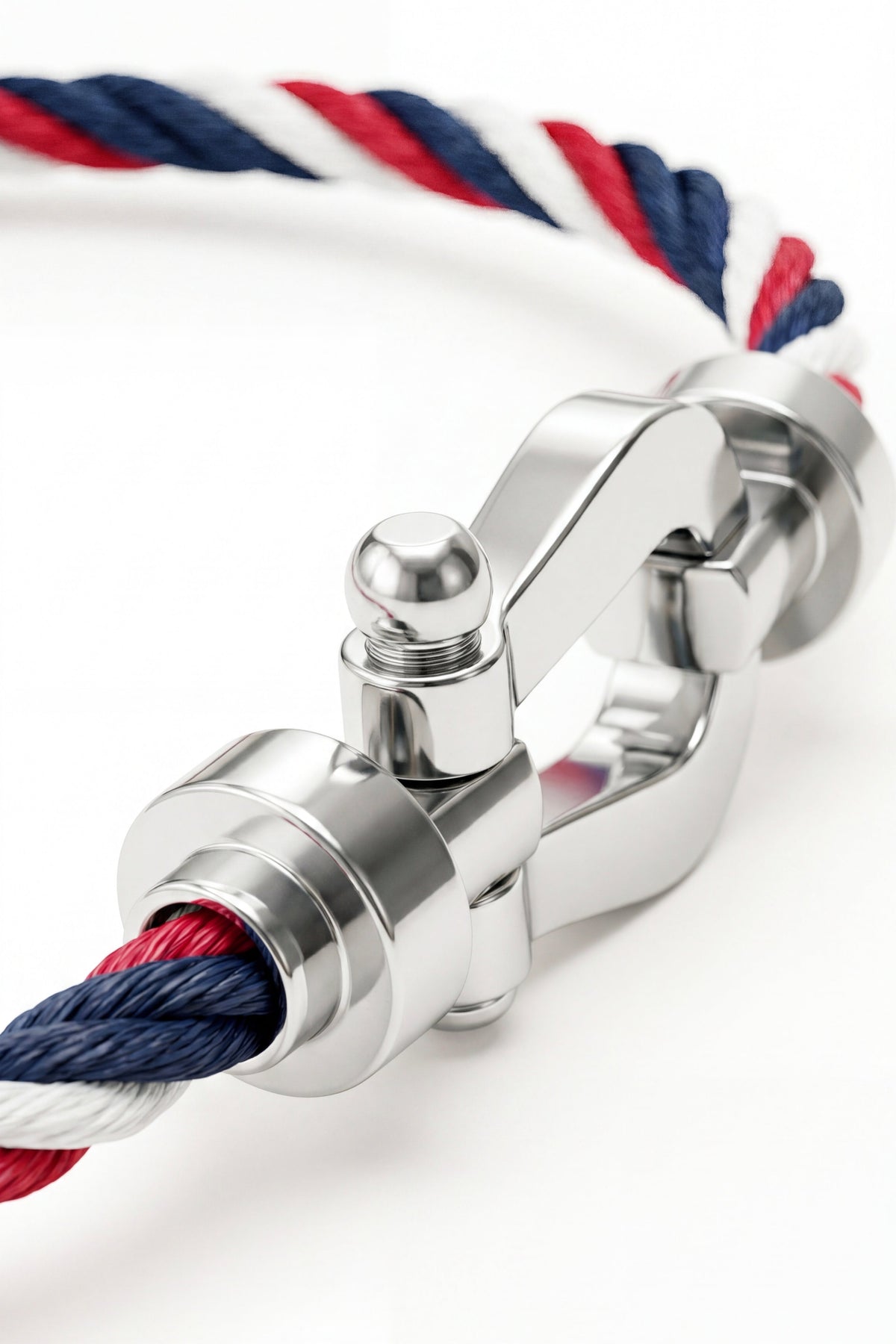 Levanto Platinum Rope Bracelet Blue/Red/White