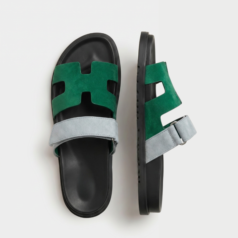 Cannes Suede Slide Women Green Grey