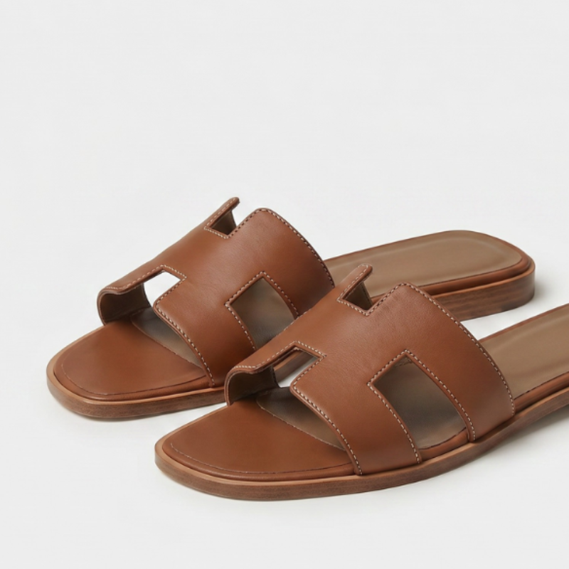 Riviera Flat Slide Women Tan