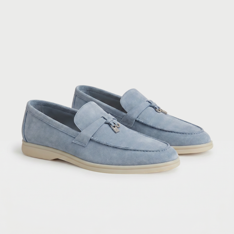 Wildleder-Loafer für Damen, himmelblau