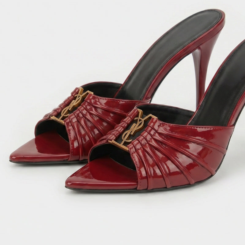 Capri Patent High Heels Burgundy
