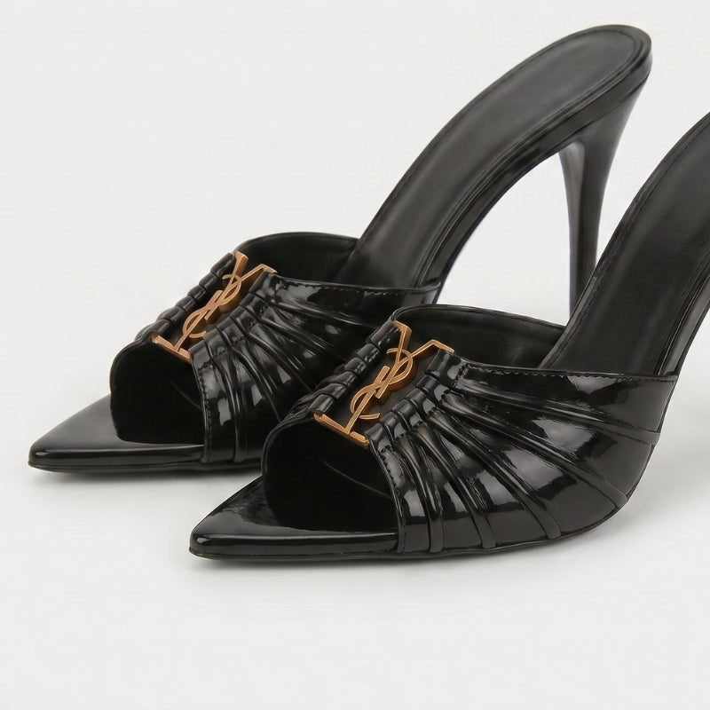 Capri Patent High Heels Black