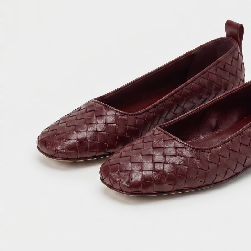 Riva Woven Ballet Shoes Women Burgundy