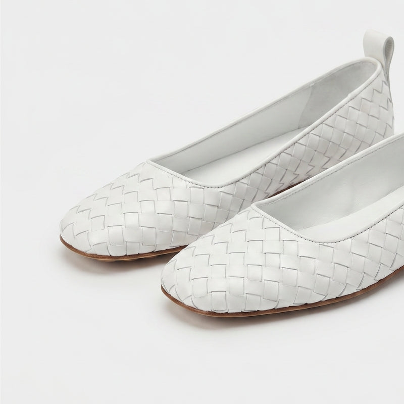 Riva Woven Ballet Shoes Women White