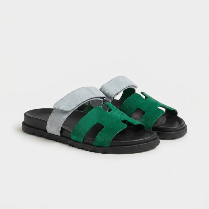 Cannes Suede Slide Women Green Grey