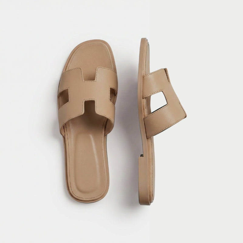 Riviera Flat Slide Women Camel