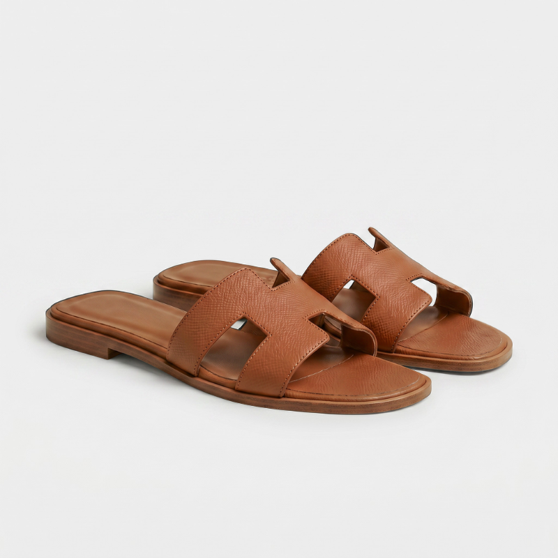 Riviera Flat Slide Women Cognac