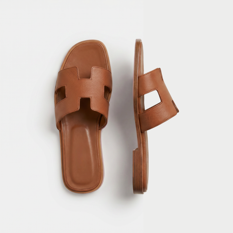 Riviera Flat Slide Women Cognac