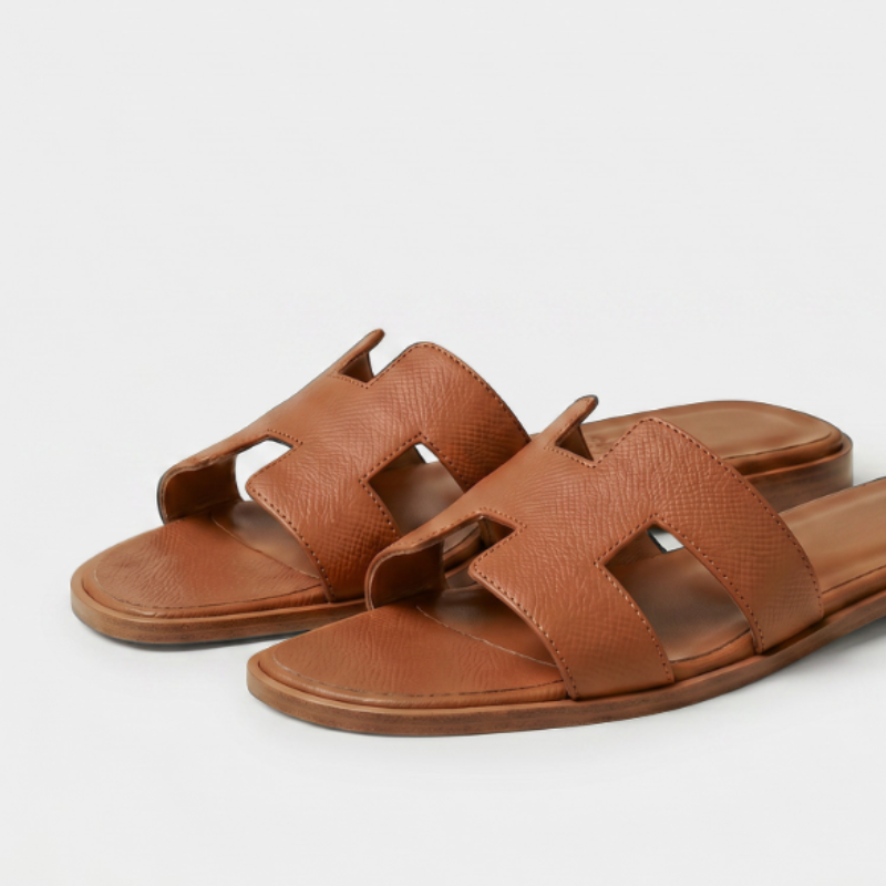 Riviera Flat Slide Women Cognac