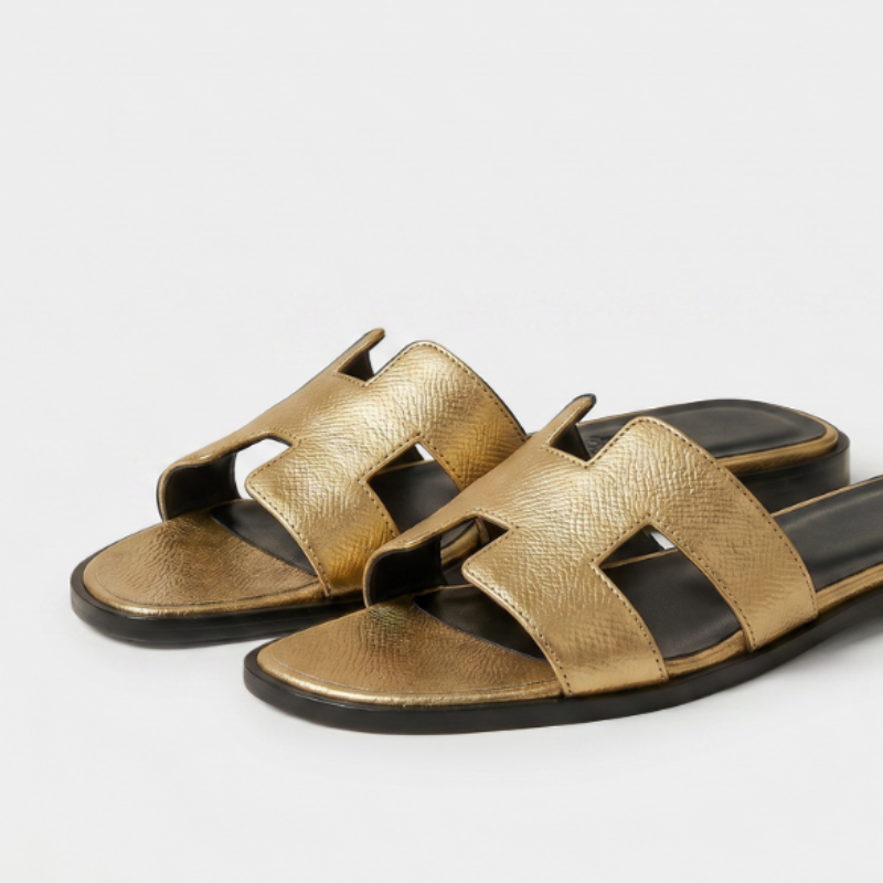 Riviera Flat Slide Women Metallic Gold