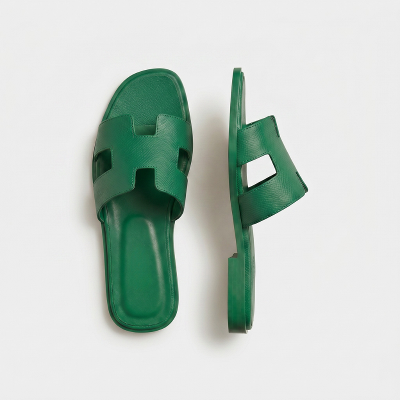 Riviera Flat Slide Women Emerald Green