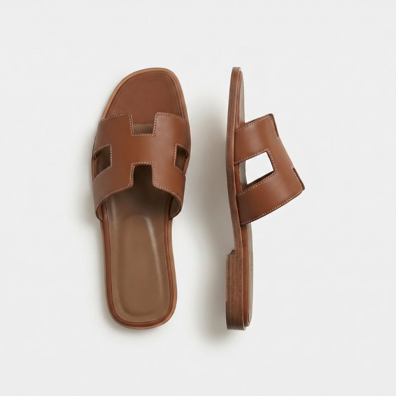Riviera Flat Slide Women Tan