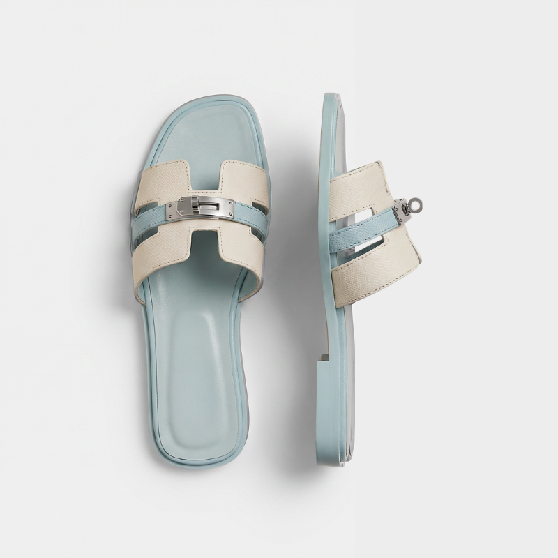 Marbella Slide Women White & Powder Blue