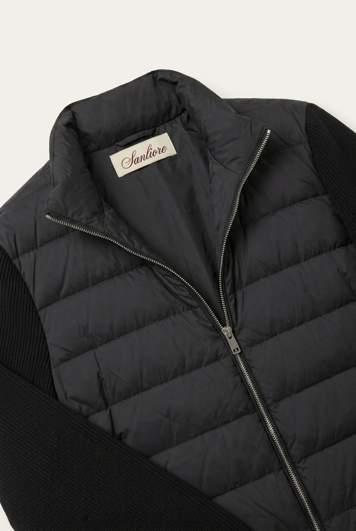 Ferrara Quilted Knit Hybrid Jacket Black