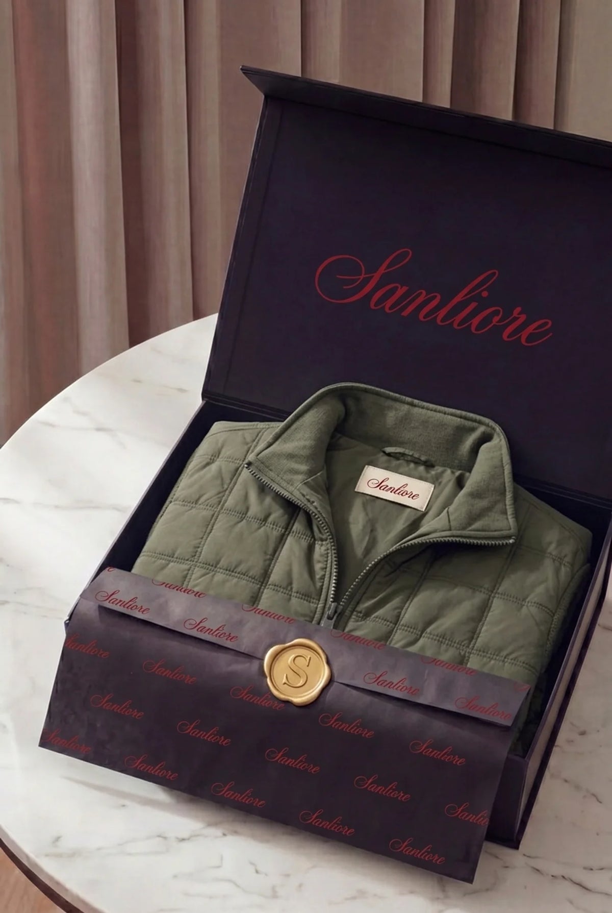 Treviso Quilted Hybrid Jacket Olive Green