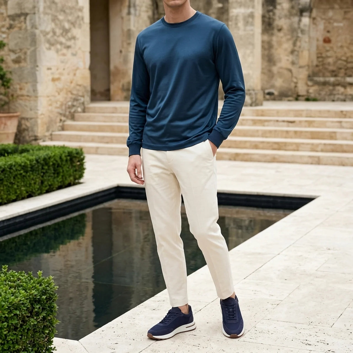 Verona Lustre Longsleeve Navy