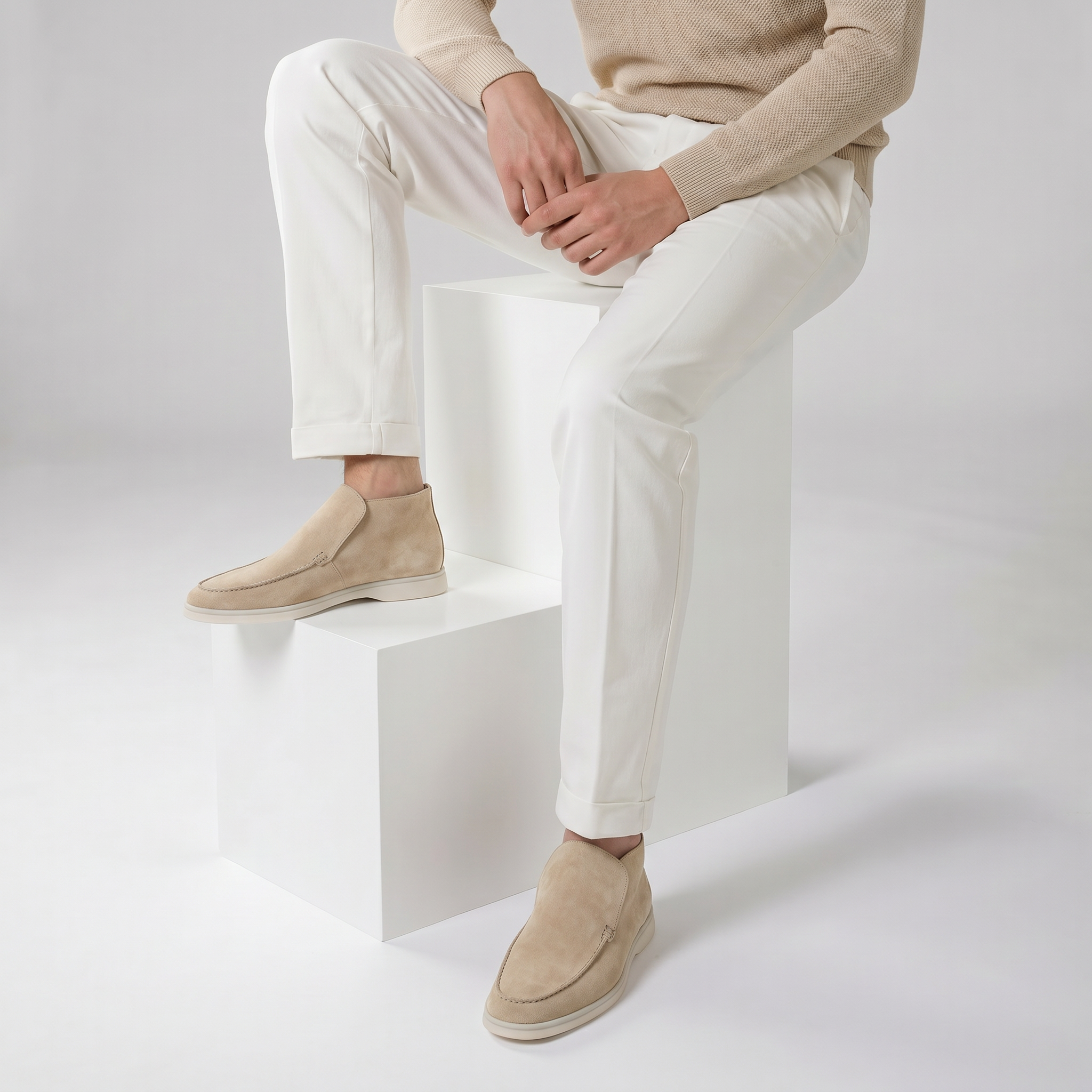 Milano City Loafer Suede Sand Beige
