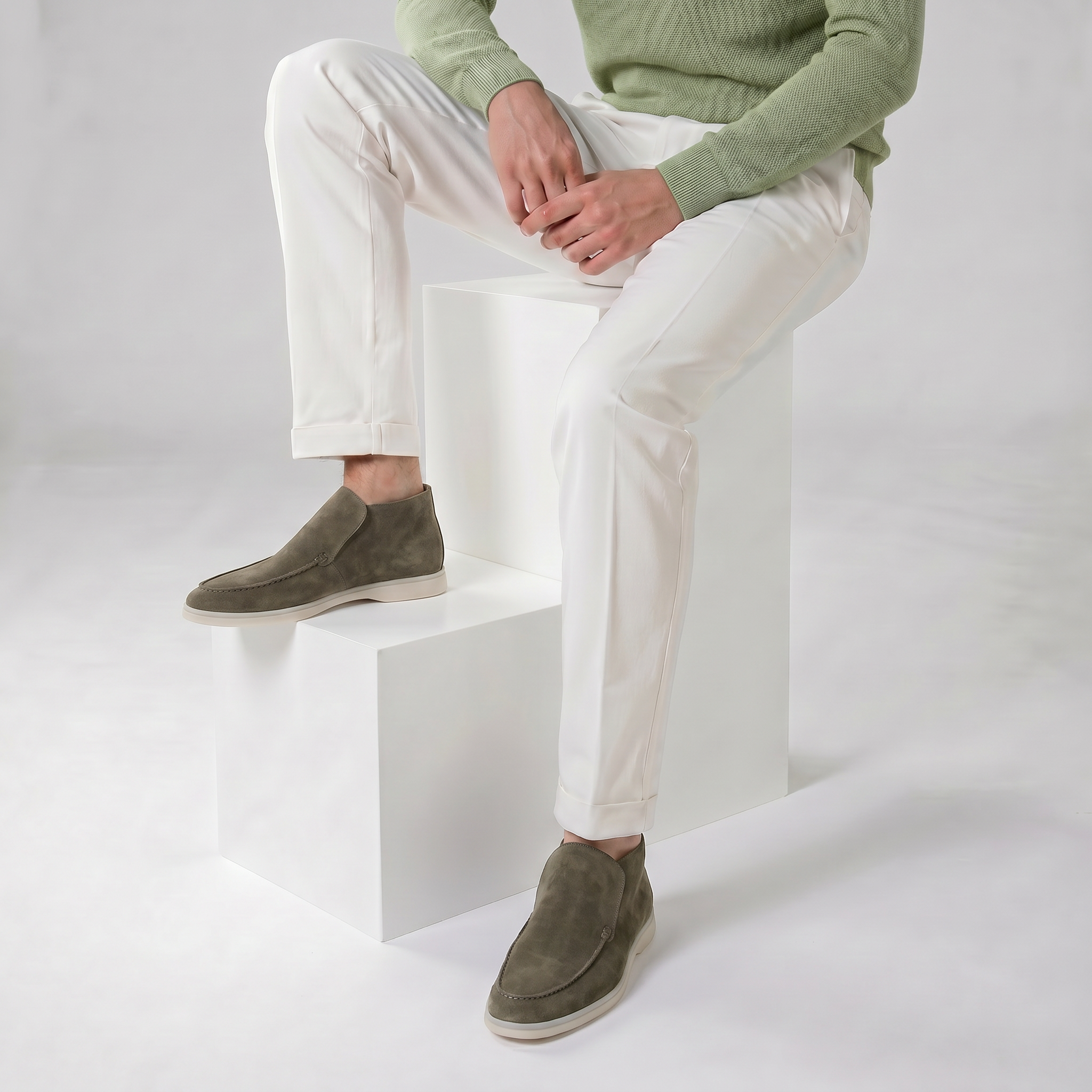 Milano City Loafer Suede Olive Military