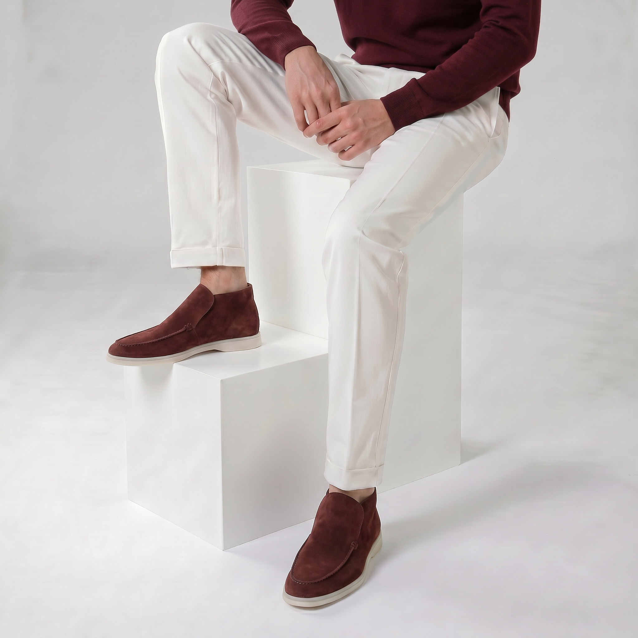 Milano City Loafer Suede Burgundy Rose