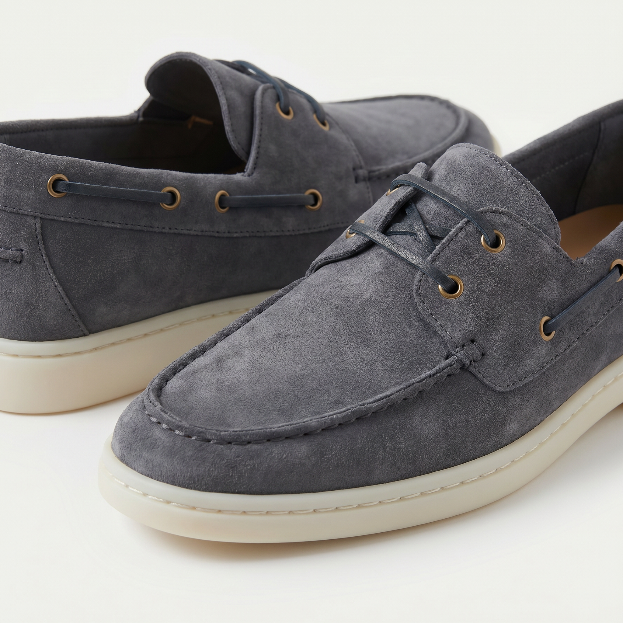 Portofino Boat Shoe Suede Slate Blue