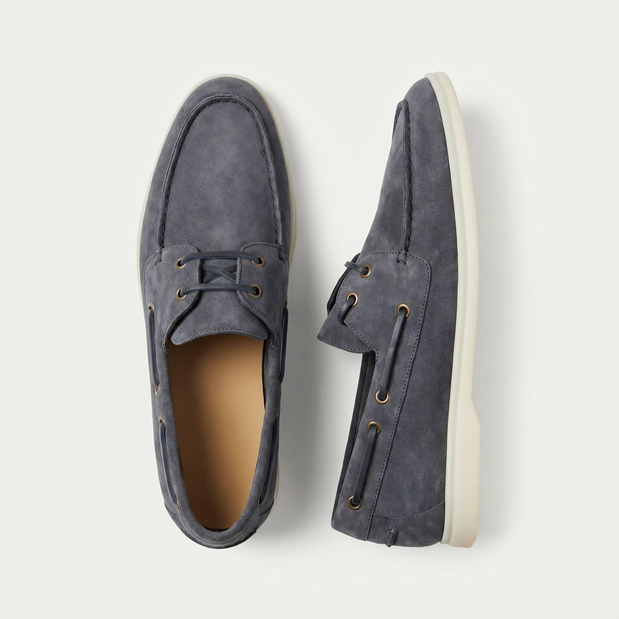Portofino Boat Shoe Suede Slate Blue