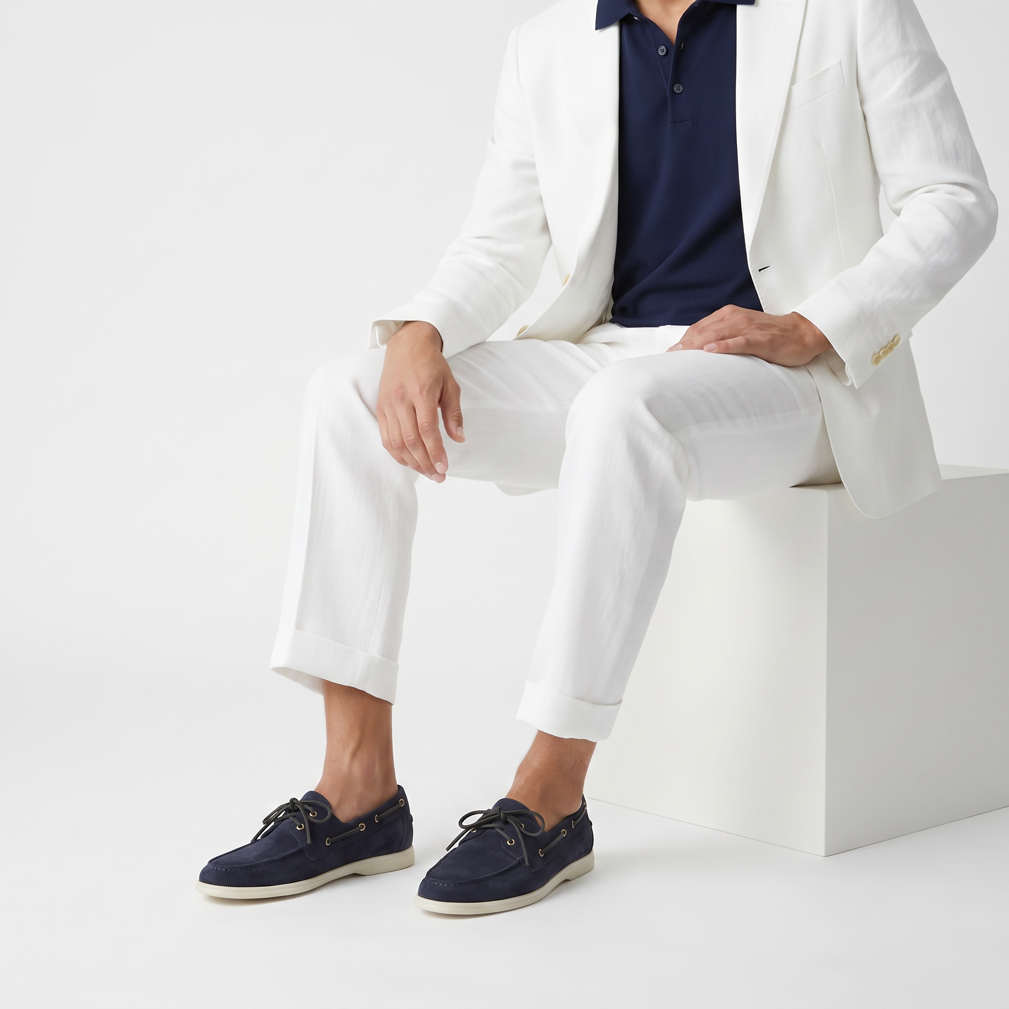 Portofino Boat Shoe Suede Midnight Navy