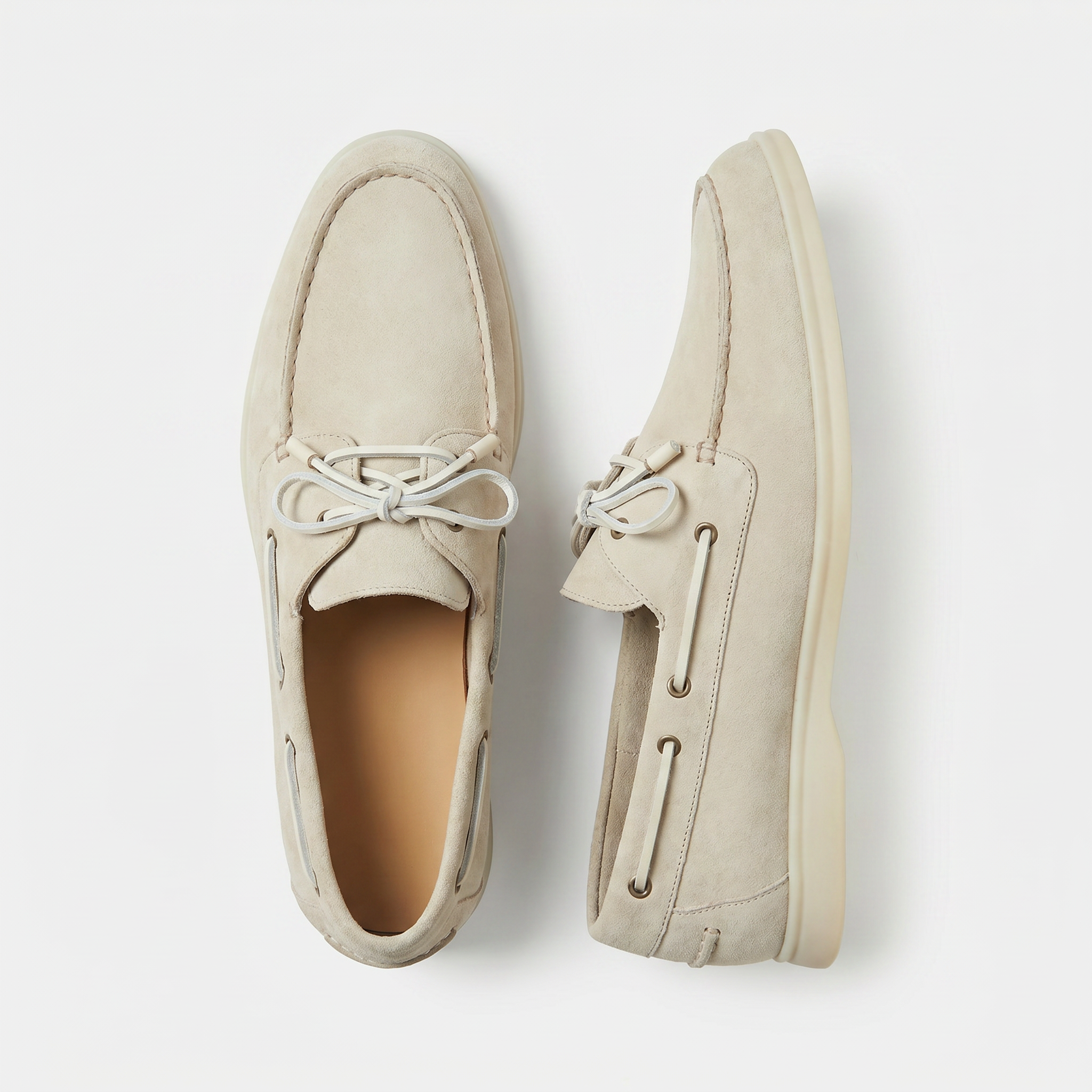 Portofino Boat Shoe Suede Chalk White