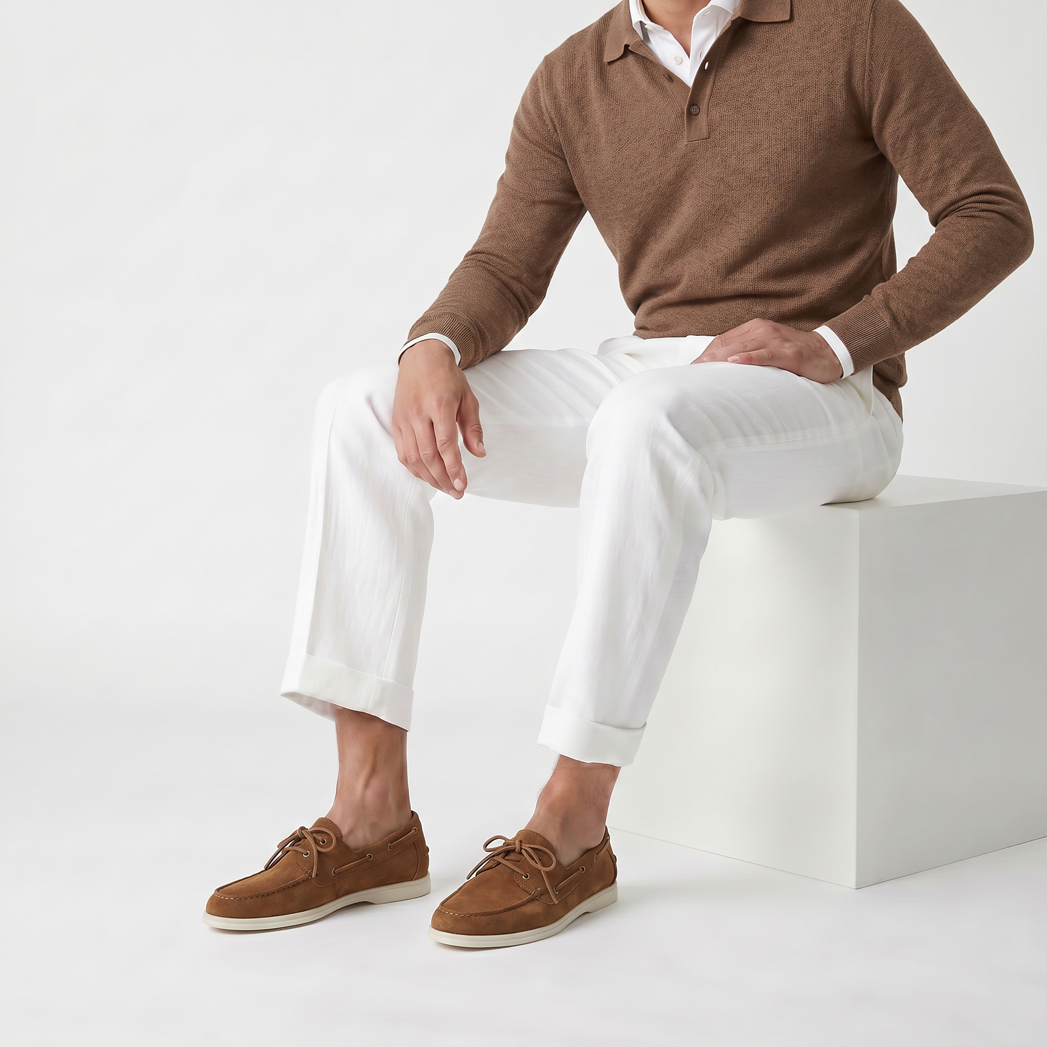 Portofino Boat Shoe Suede Warm Camel