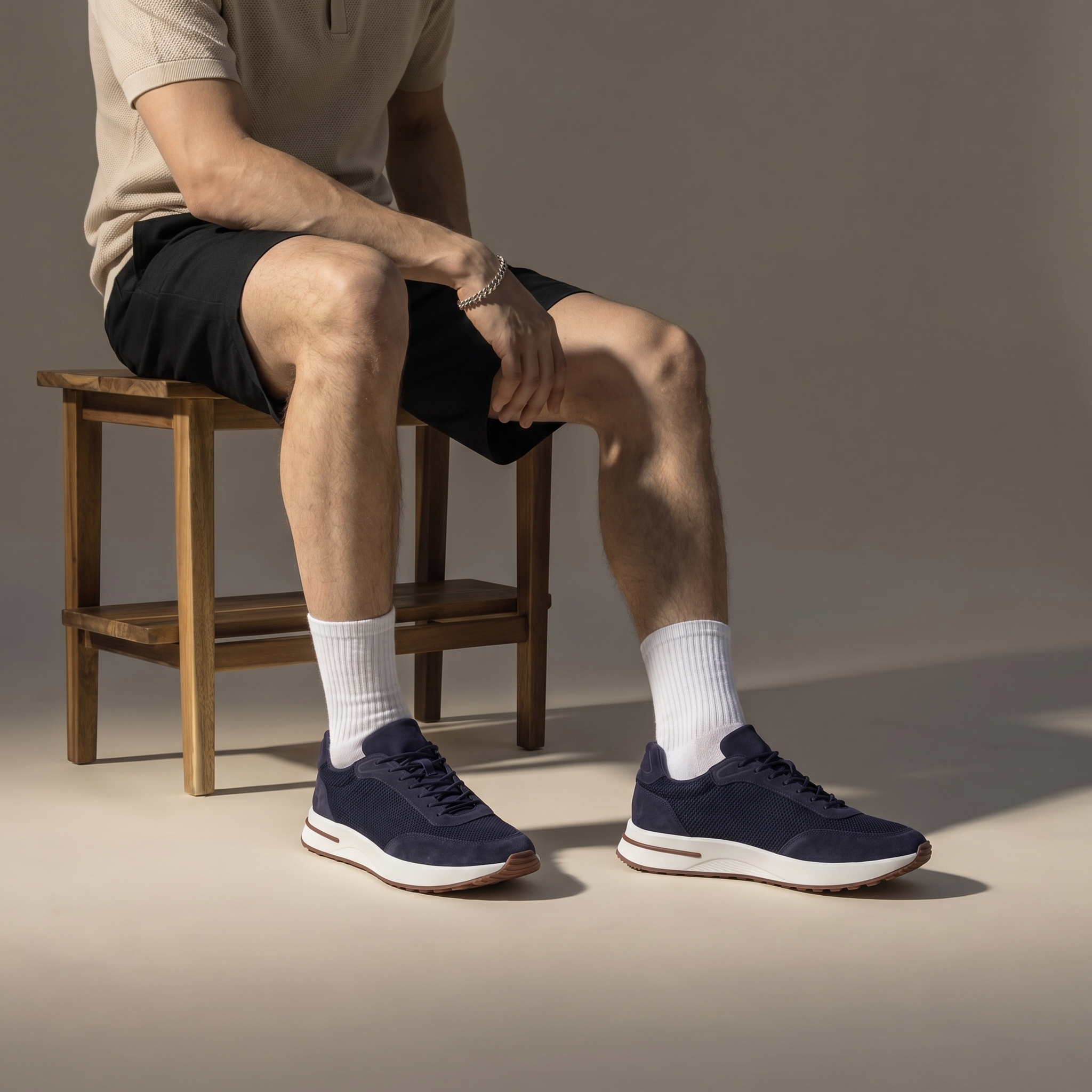 Palazzo Runner Mesh Midnight Navy