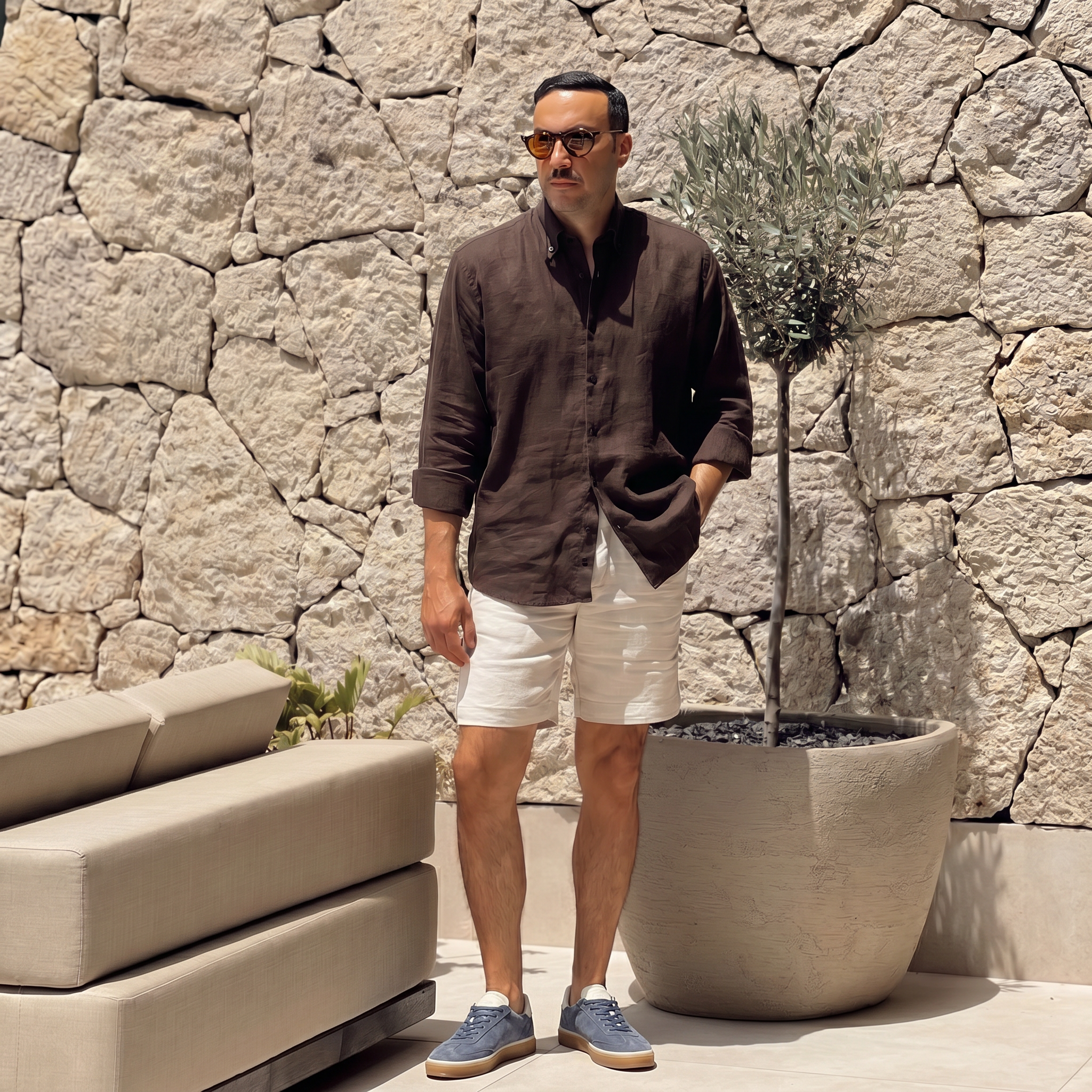 Riviera Court Sneaker Suede Dusty Blue