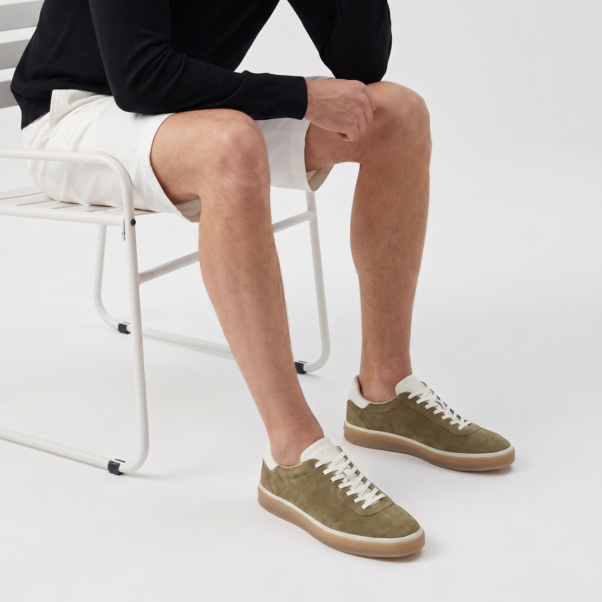 Riviera Court Sneaker Suede Olive Military