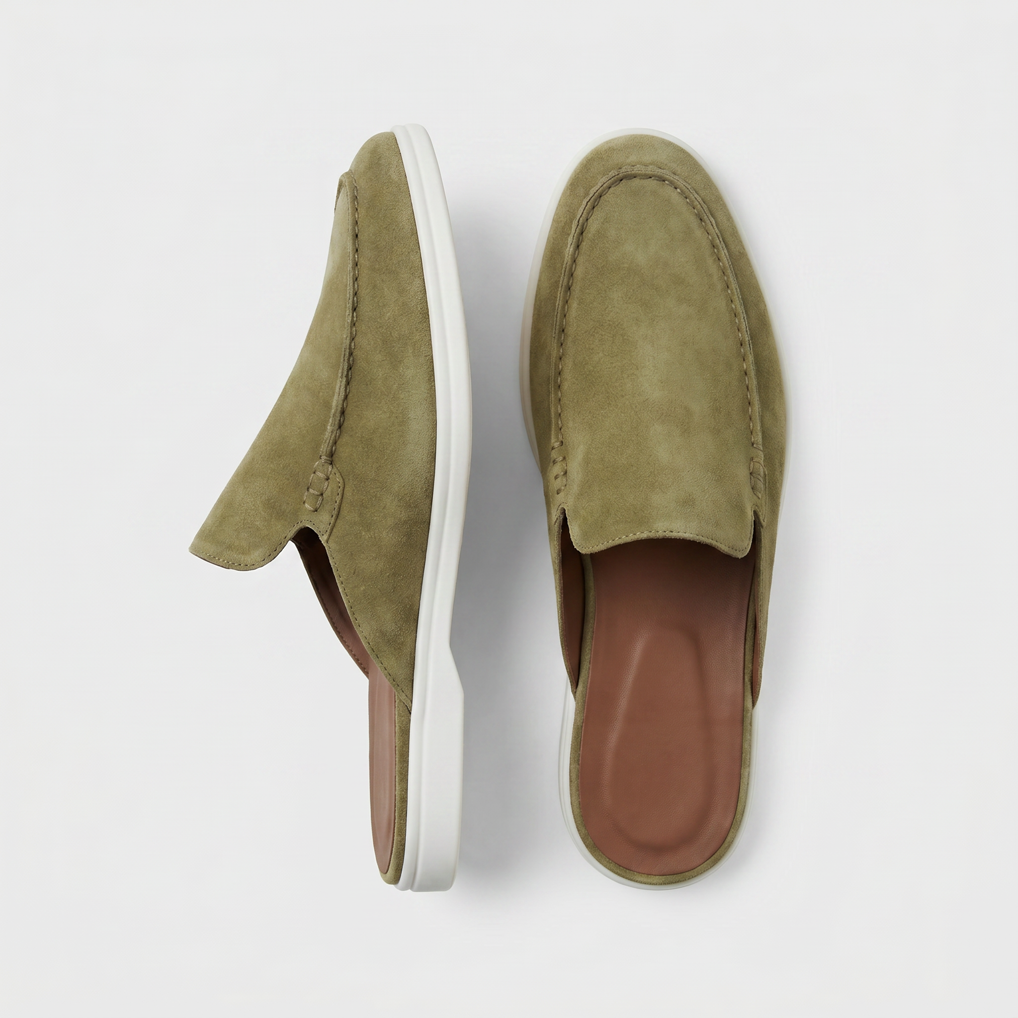 Positano Suede Mule Olive