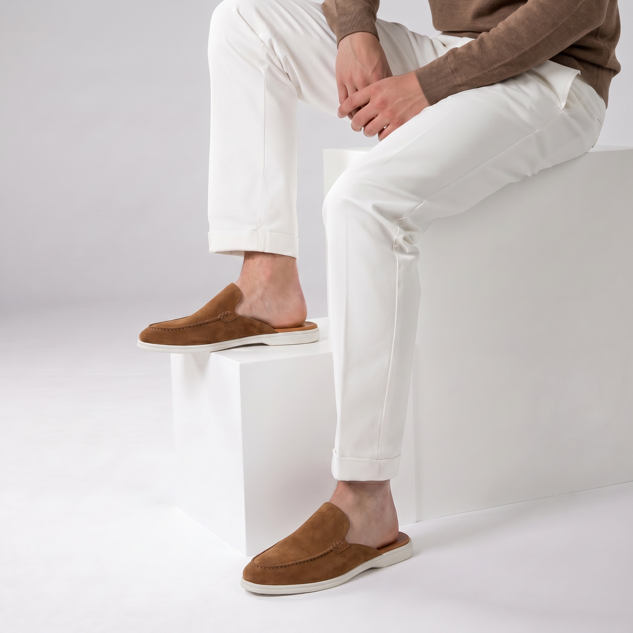 Positano Suede Mule Tan