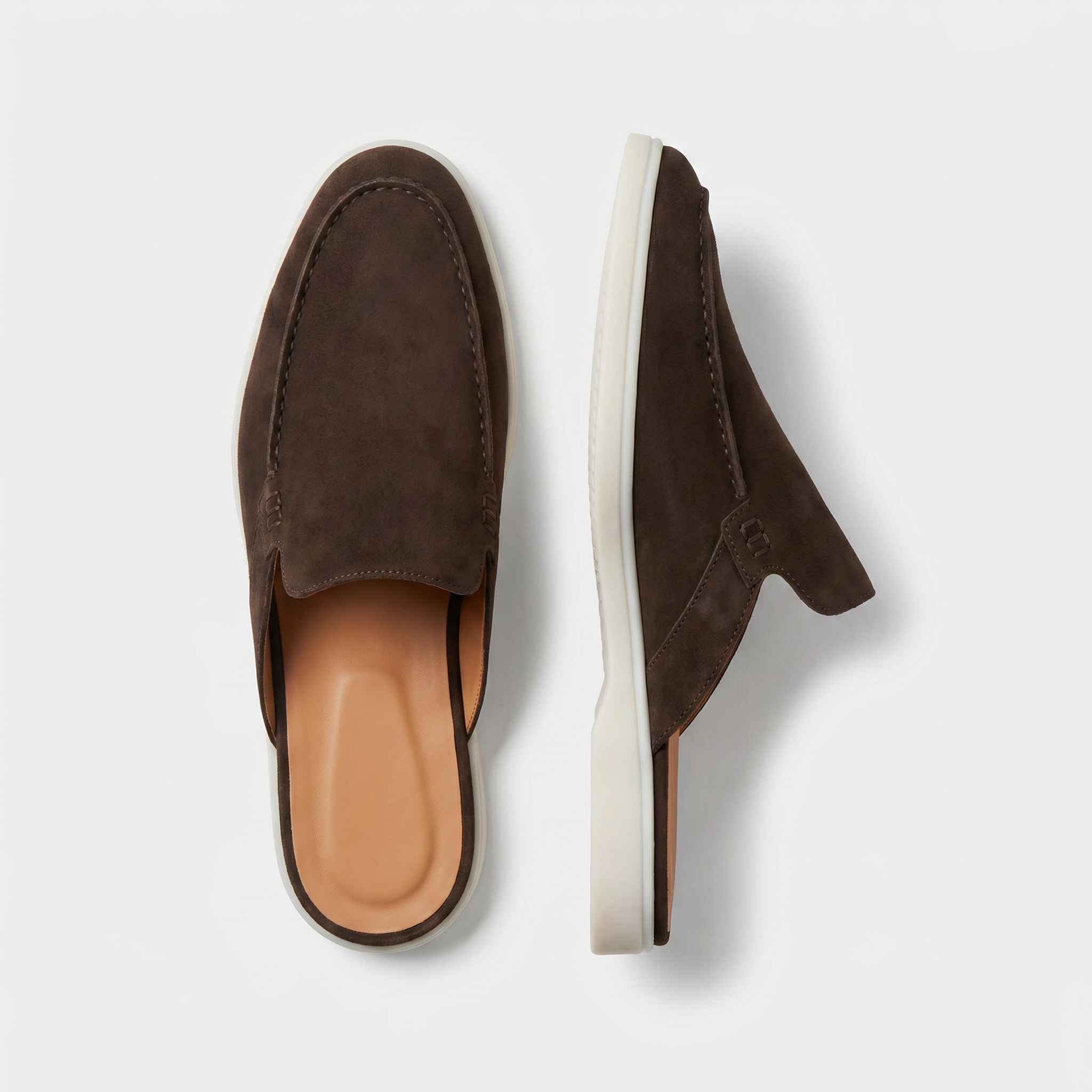 Positano Suede Mule II Dark Brown