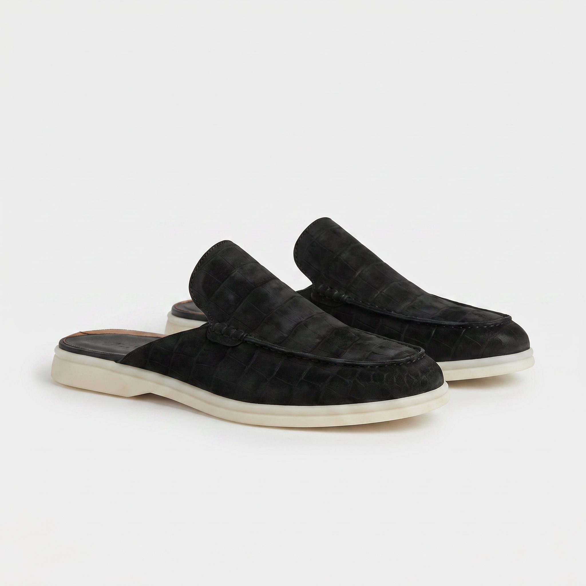 Positano Croco Mule Black