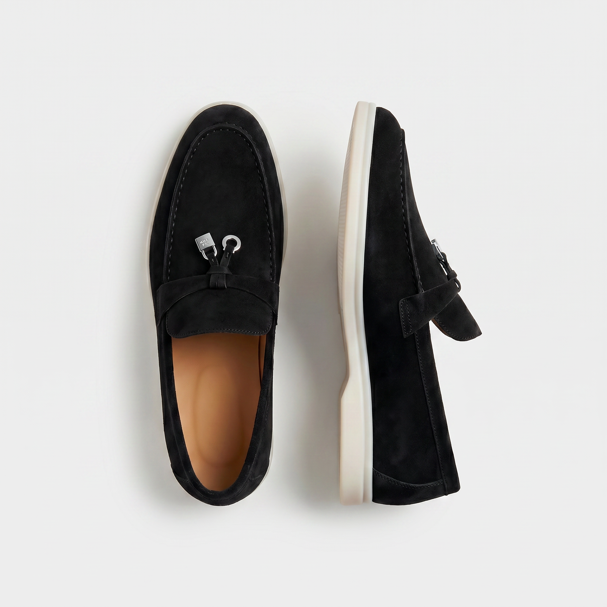 Wildleder-Loafer für Damen, schwarz