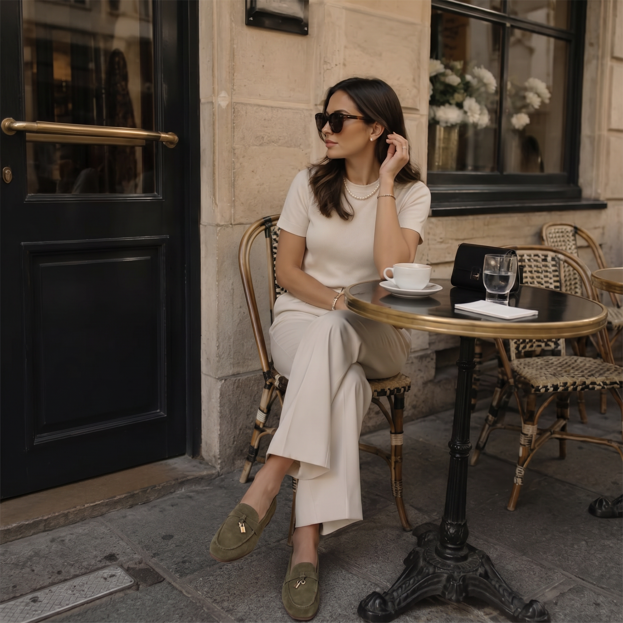 Como Suede Loafer Women Army Green