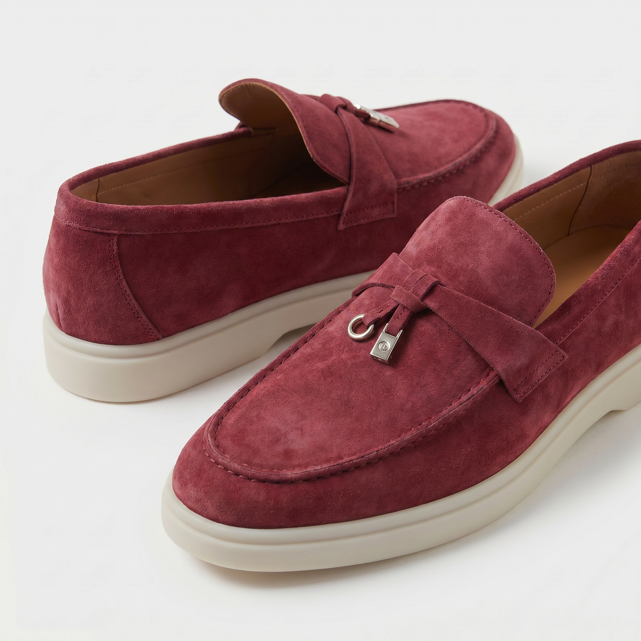 Wildleder Loafer Damen Bordeaux